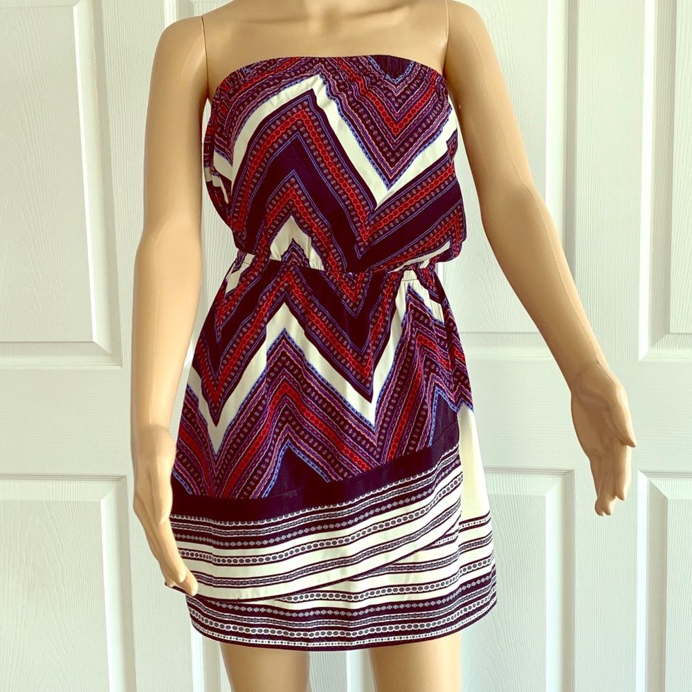EXPRESS Scarf print tube dress